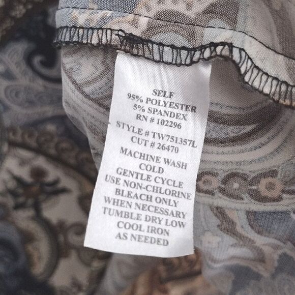 Connected Woman Apparel Woman’s Size 18W Paisley Print Scrunchy Midi Dress - Picture 4 of 8